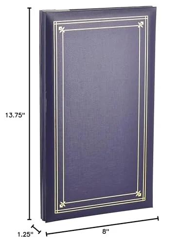 Slim Line Post-Bound Leatherette Album, 204 pockets, Bay Blue, photo 4