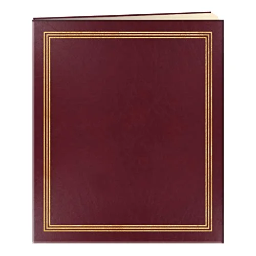 XL Scrapbook, 50 beige pages, Burgundy Red