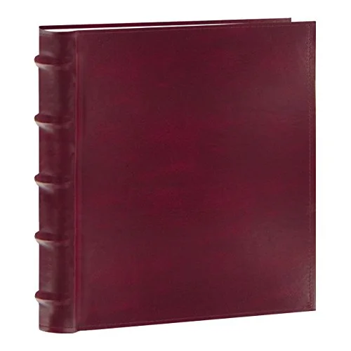 200-Pocket European Bonded Leather Photo Album for 5x7 Prints, Burgundy