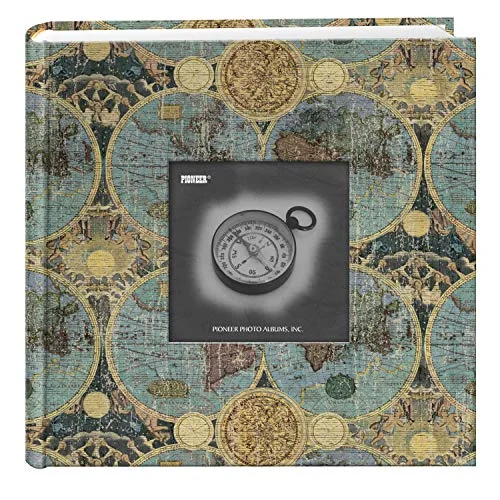 200-Pocket Photo Album with Printed Travel Design Cover, Globes 4x6