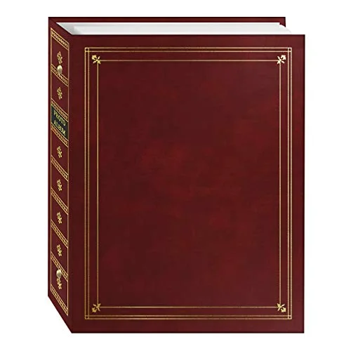 3-Ring Leatherette Album with Gold Accents, 5x7, Burgundy Red