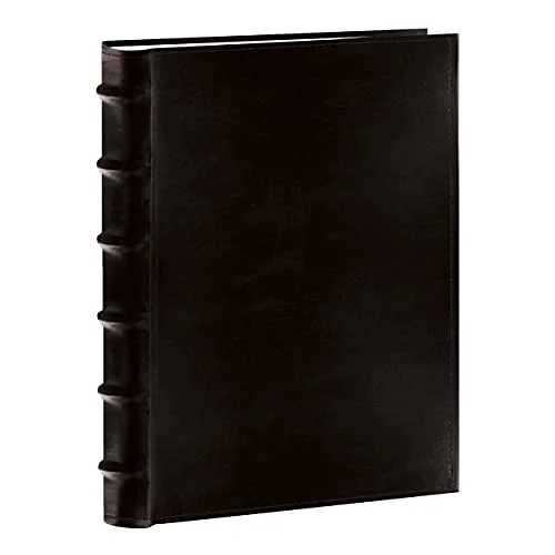Bonded Leather Bi-Directional Bookbound Album, 300 pockets, Black