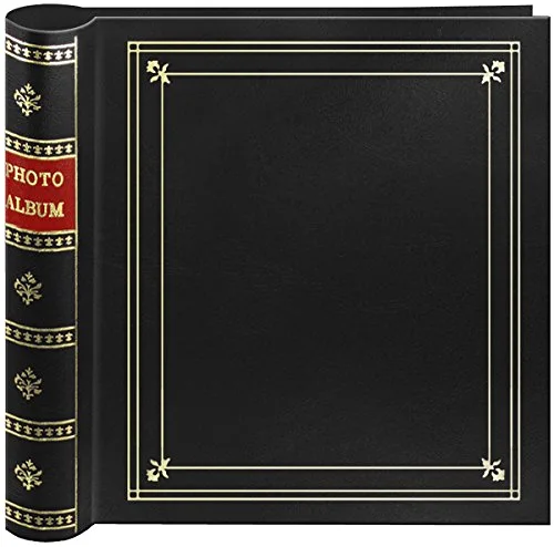 Coil Bound Leatherette Photo Album, 200 pockets, Black