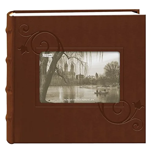 Embossed Floral Frame Leatherette Cover Photo Album, ( 4x6 )