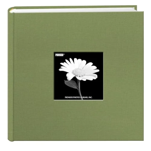 Fabric Frame Cover Photo Album, 200 pockets, Sage Green