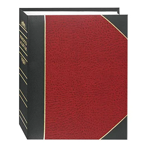 Ledger Style Le Memo Photo Album, 100 pockets, Red
