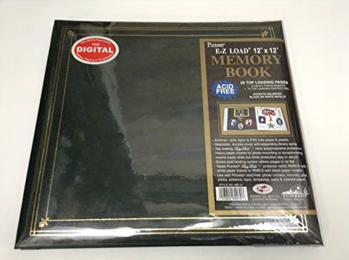 Post-Bound Fabric Frame Memory Book, 12x12, Navy Blue, 20 prints