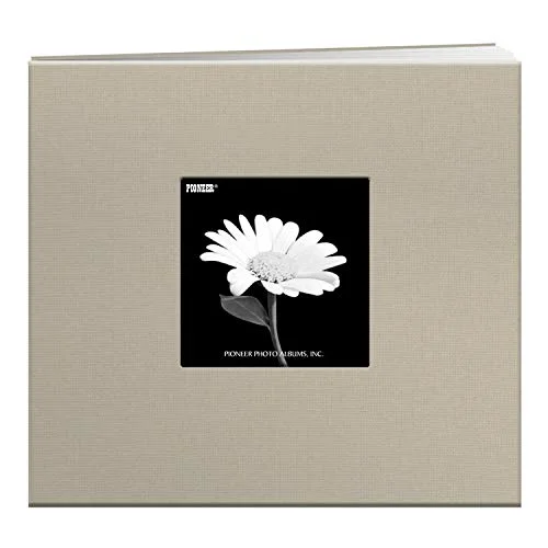Post-Bound Fabric Frame Memory Book, 8x8, Biscotti Beige