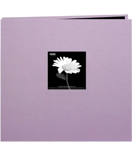 Post-Bound Fabric Frame Memory Book, 8x8, Misty Lilac