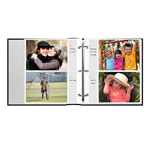Ring Bound Bonded Leather Album with Gold Accents, 200 pockets, Navy Blue, photo 3